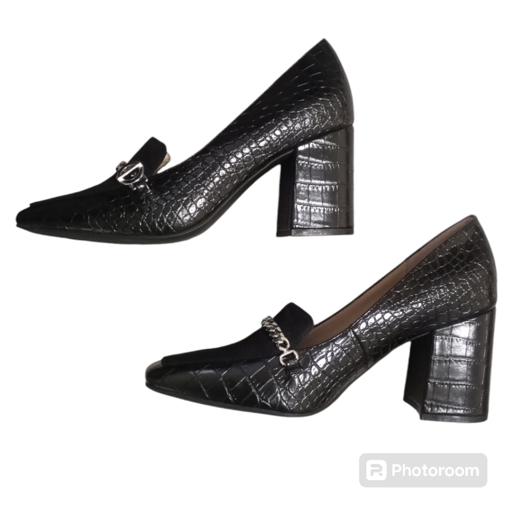 The Limited Benton Block Heel Loafer Black 9.5 M - Picture 9 of 15